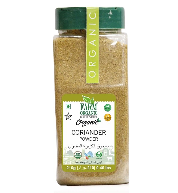 Farm Organic Gluten Free Coriander Powder, 210g